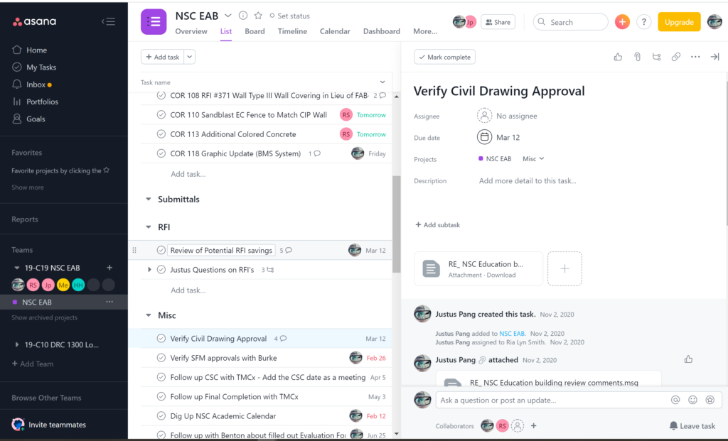 Asana Screenshot